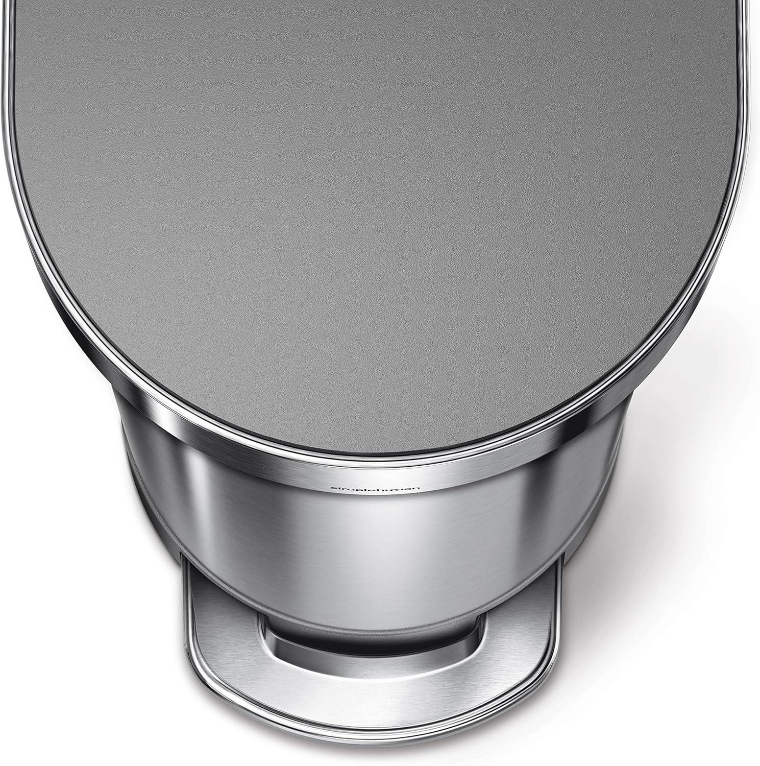 simplehuman simplehuman 45 Liter / 12 Gallon Slim Hands-Free Kitchen Step Trash Can, Stainless Steel