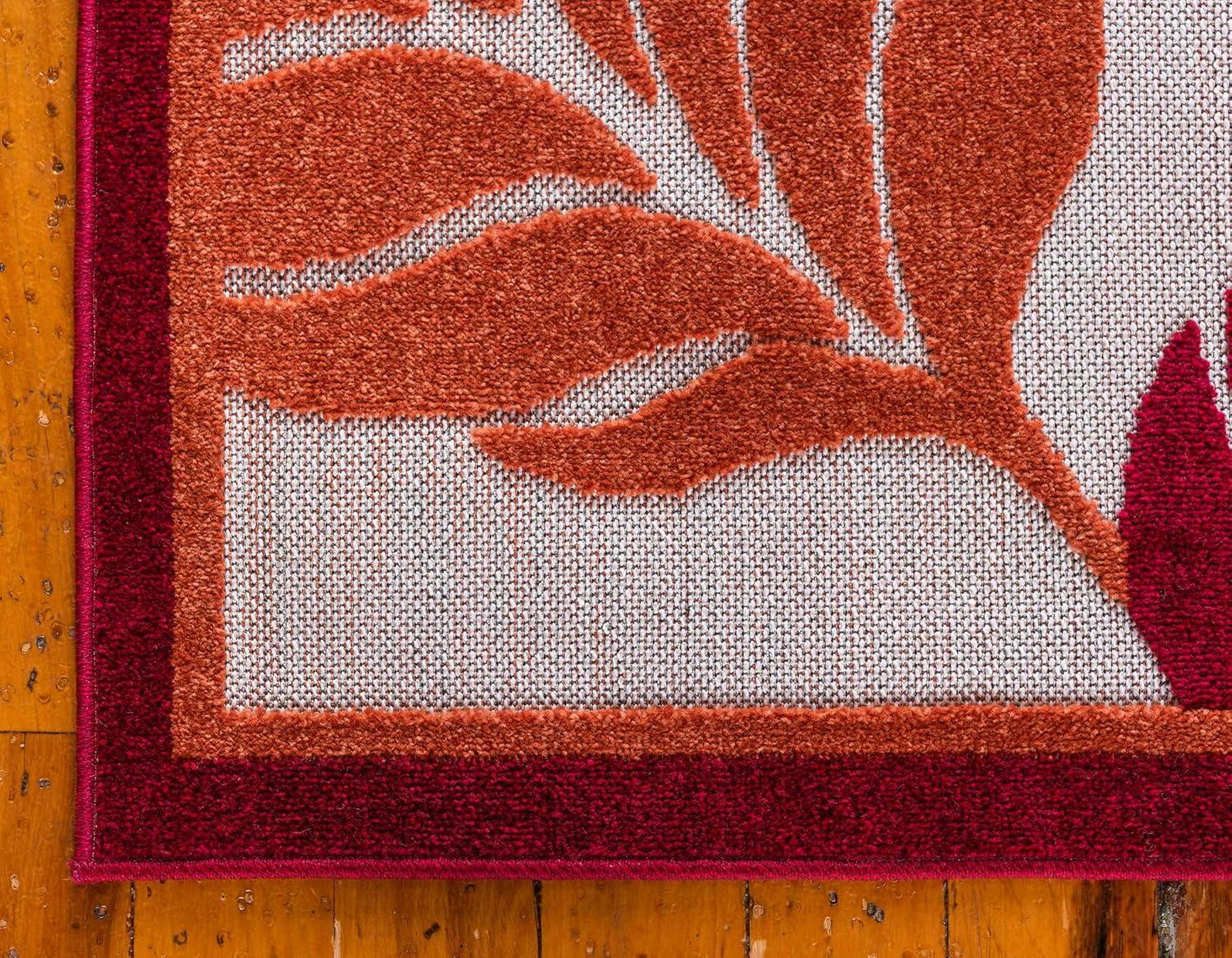 Unique Loom 9' 0 x 12' 2 Terracotta Outdoor Botanical Augusta Area Rug