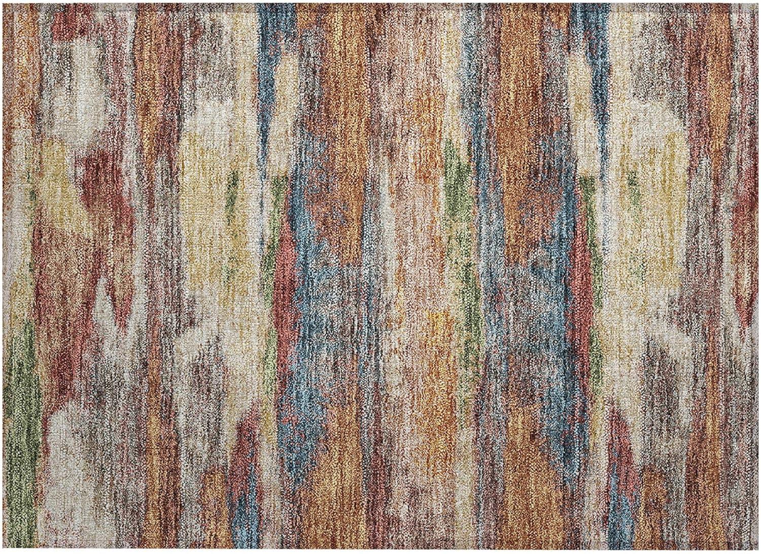 Abstract Multicolor Synthetic Flat Woven 10' x 14' Rug