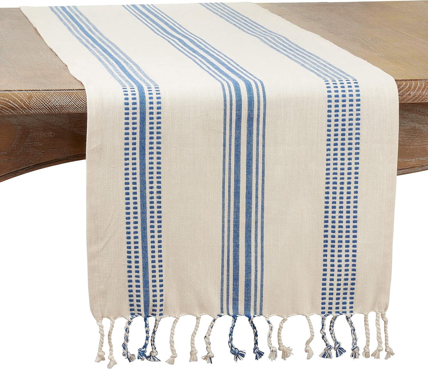 Saro Croetter Striped 100% Cotton Table Runner