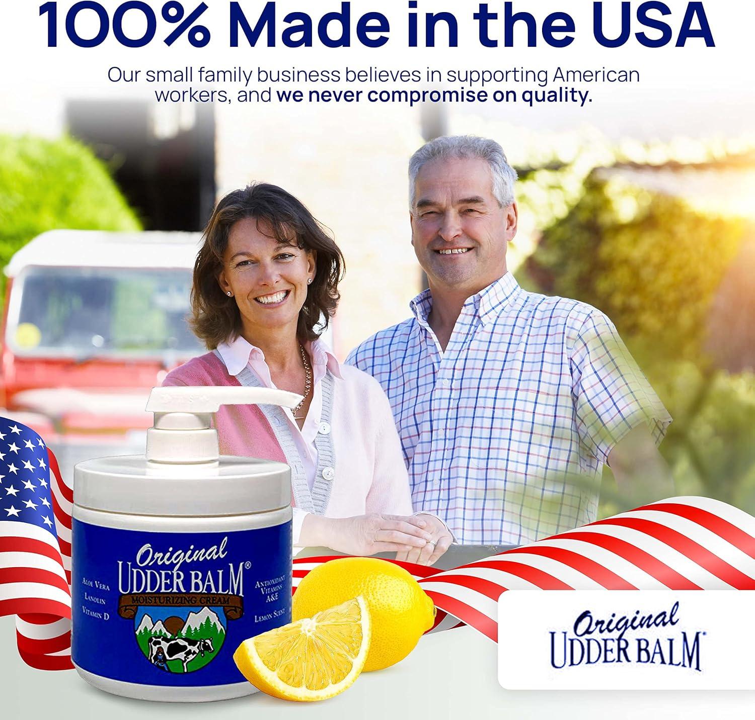 Original Udder Balm Moisturizing Cream with Aloe & Lanolin 16oz Pump Jar.
