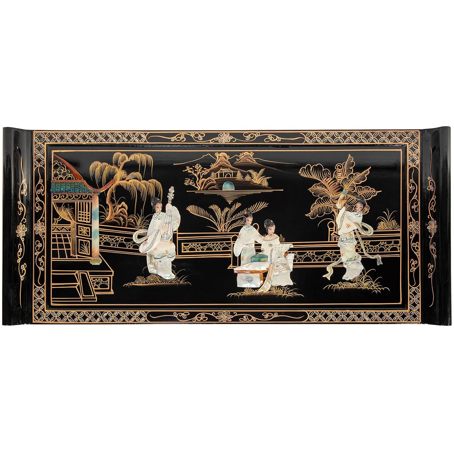 Oriental Furniture Rosewood Altar Cabinet, Two-Tone, 27.50"H