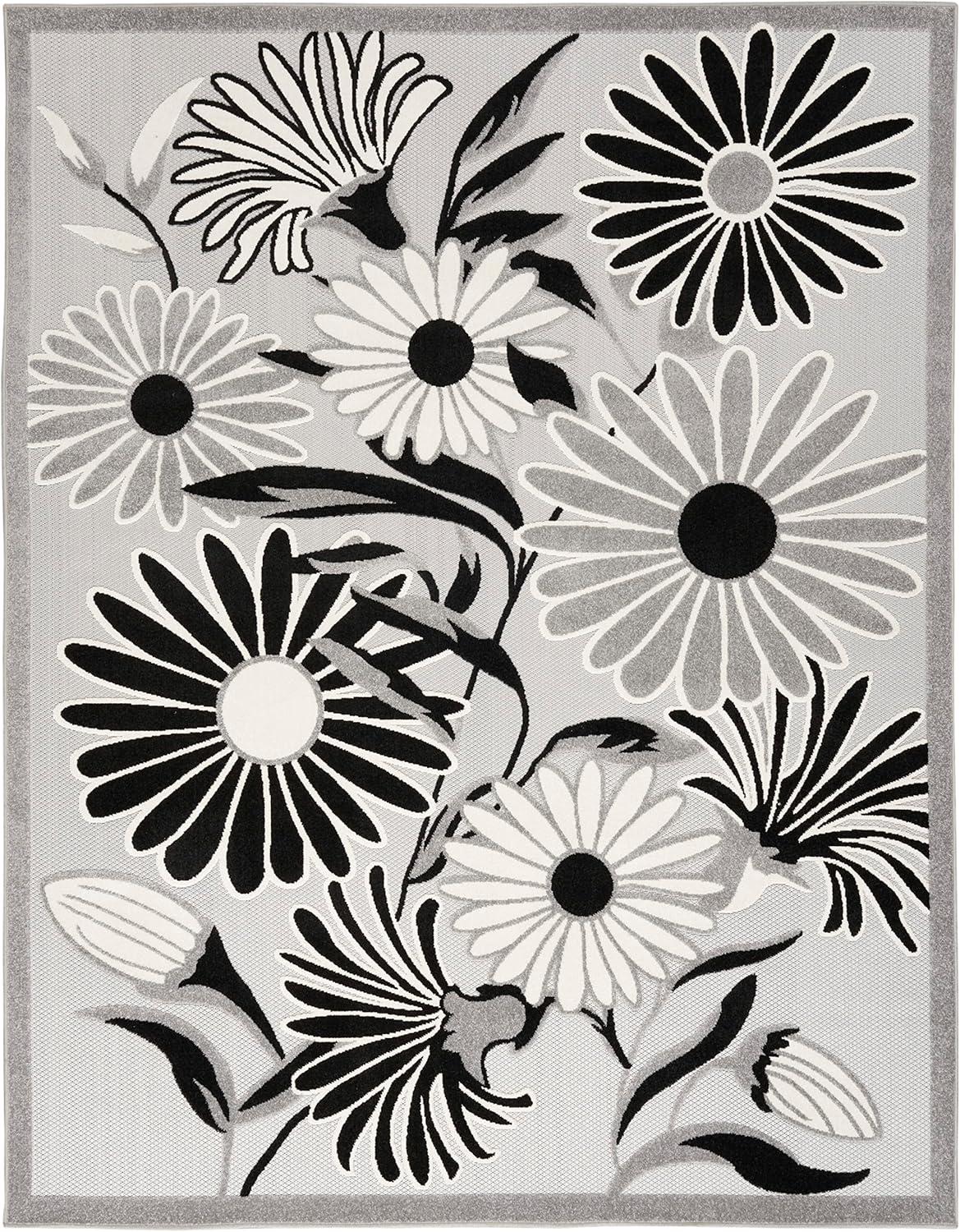 Nourison Aloha Daisy Flower Flatweave Outdoor Rug