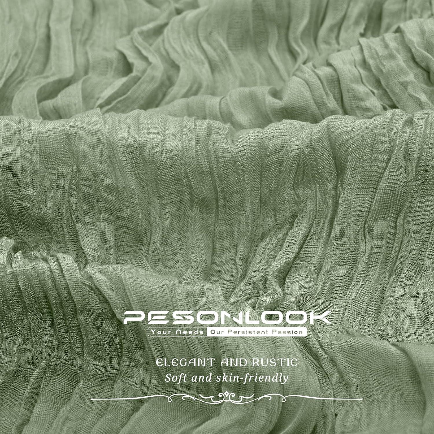 Mint Green Cheesecloth Table Runner 6 Pack 35" Boho Gauze Runner 120 inches Long Tablecloth Runner Rustic Sheer Fabric Bulk for Baby Shower Wedding Bridal Birthday Party Table Decorations