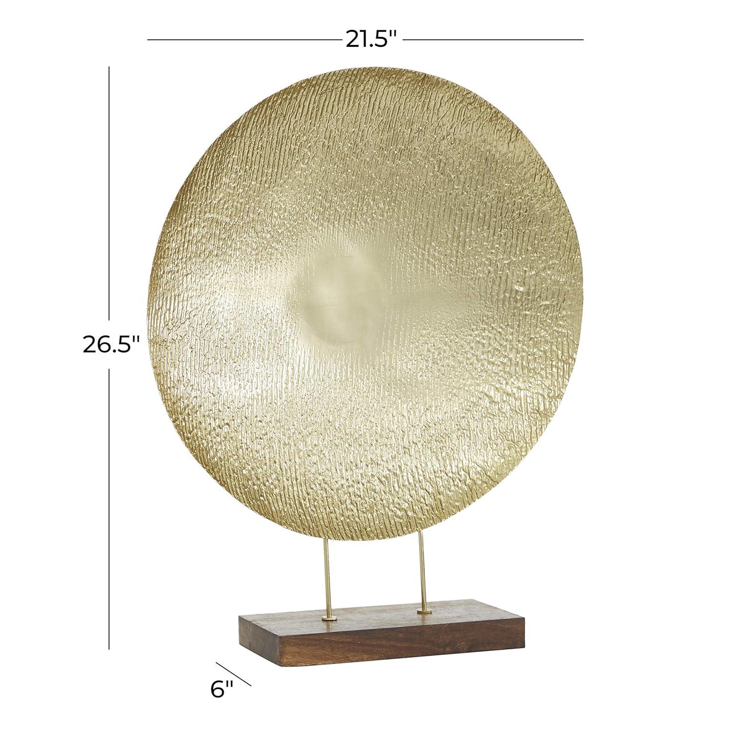 5" x 14" Gold Metal Geometric Sculpture, by DecMode