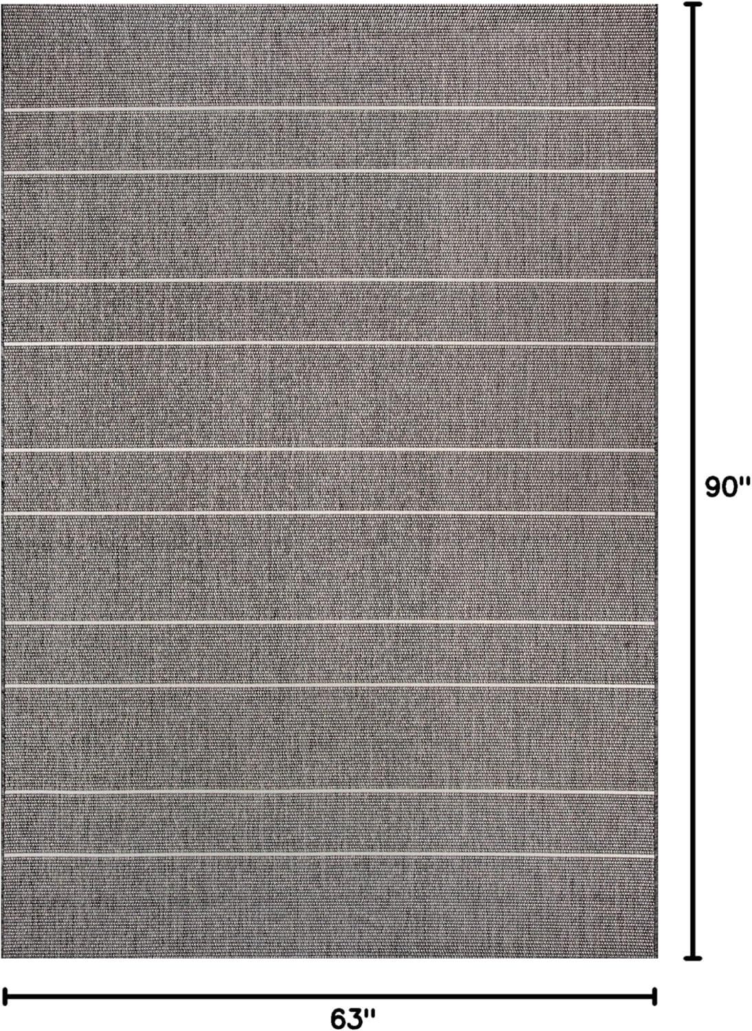 Randall Striped Machine Woven / Power Loomed Indoor/Outdoor Patio Rug
