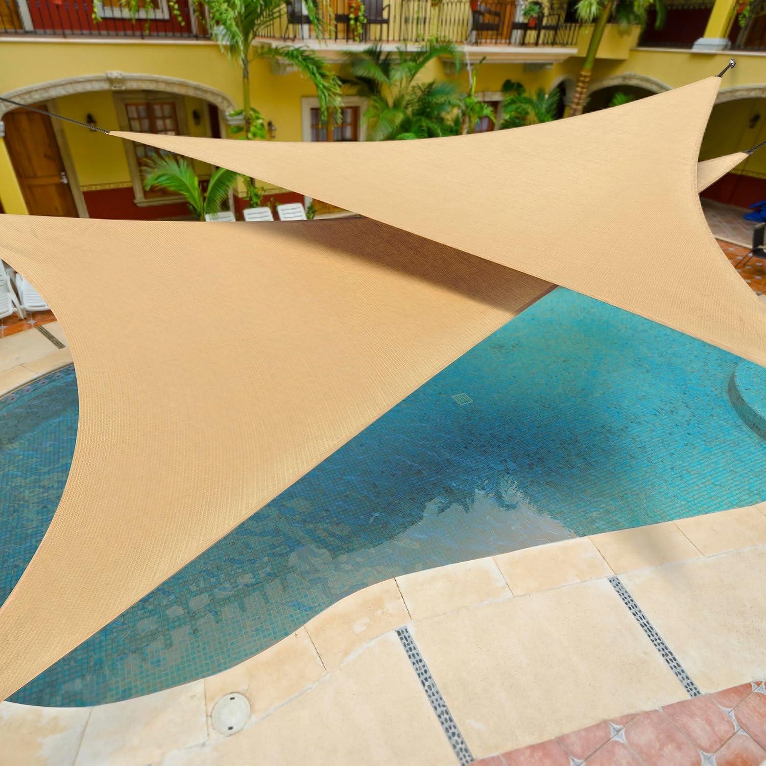 ColourTree 36ft x 12ft Silver Triangle Wire Cable Ropes, for Sun Shade Canopy