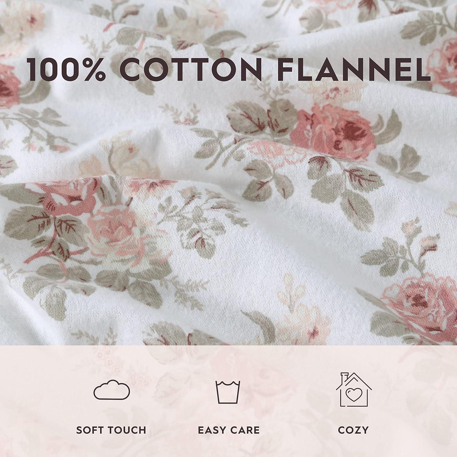 Laura Ashley Cotton Flannel Cozy Sheet Sets