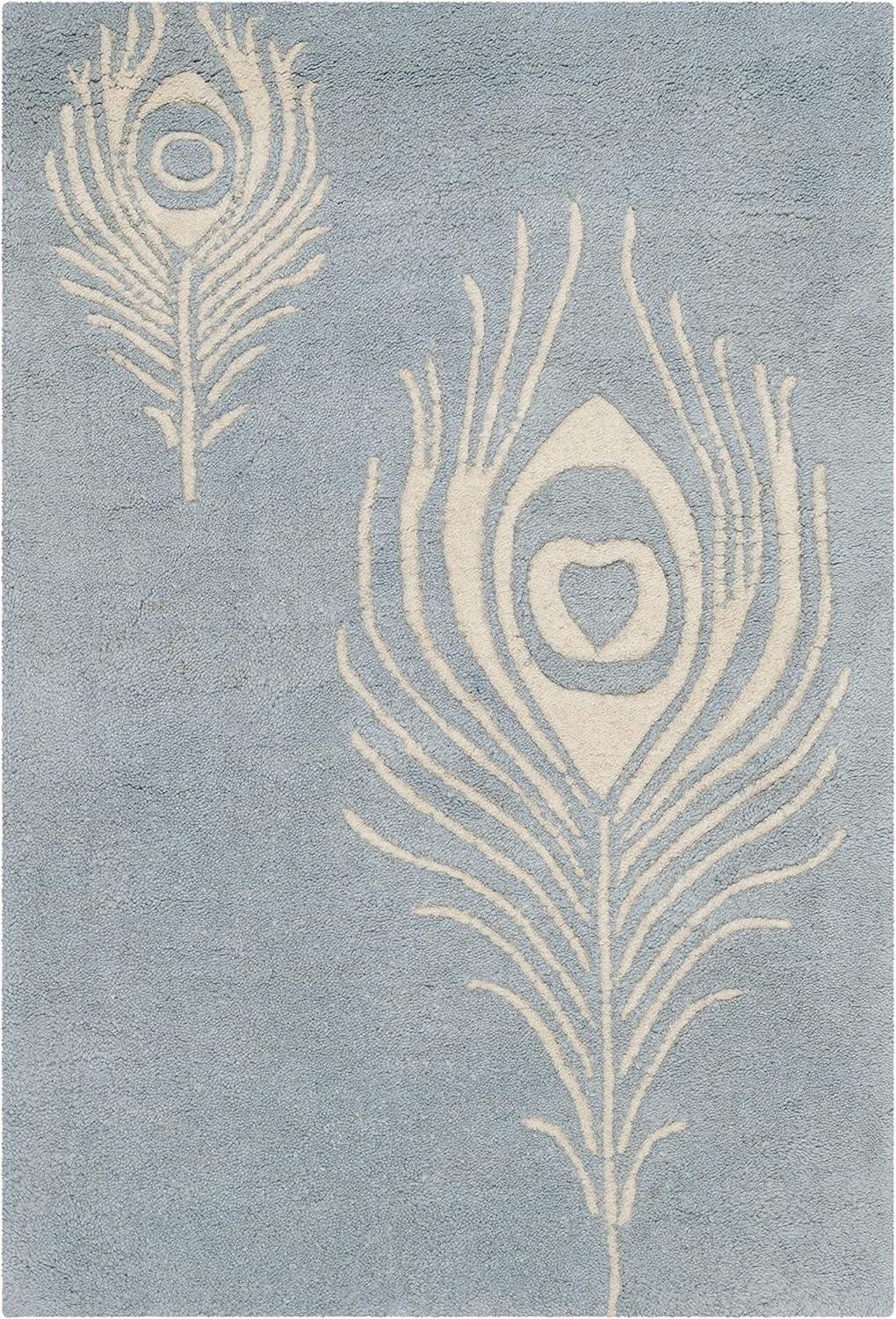Soho SOH704 Hand Tufted Indoor Accent Rug - Light Blue/Ivory - 2'6"x4' - Safavieh