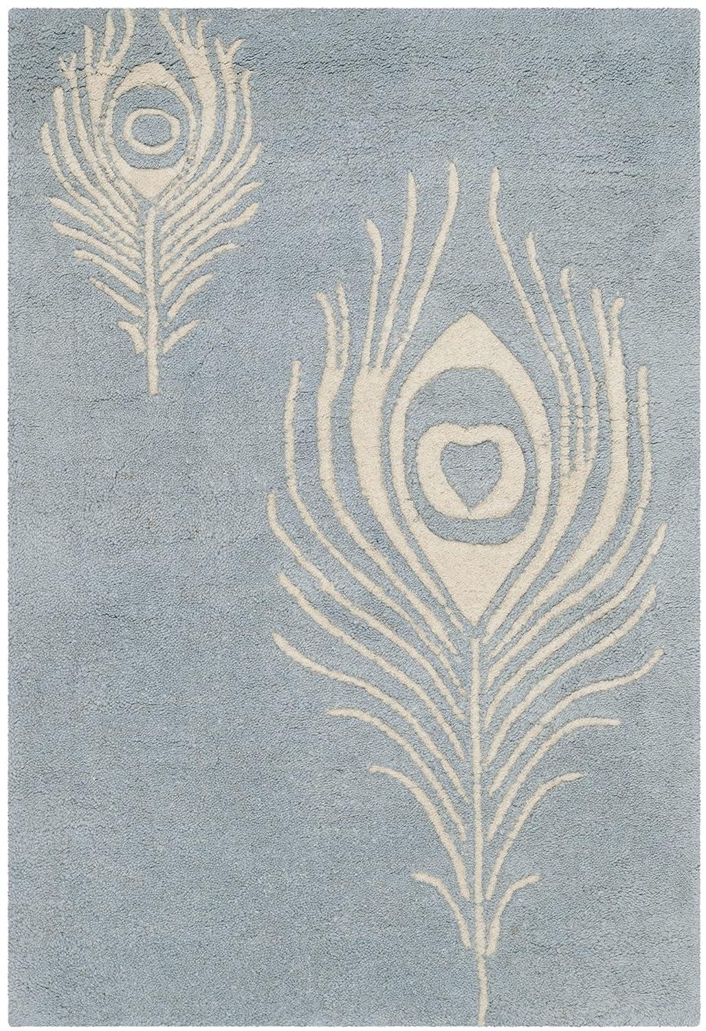 Soho SOH704 Hand Tufted Indoor Accent Rug - Light Blue/Ivory - 2'6"x4' - Safavieh
