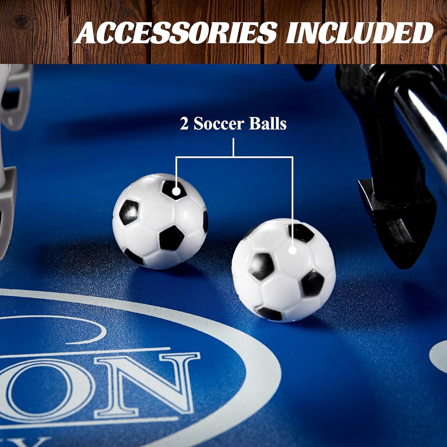 Barrington Billiards Company Barrington Billiards 58” Irvine Foosball Table, with Tabletop Sports Soccer Balls