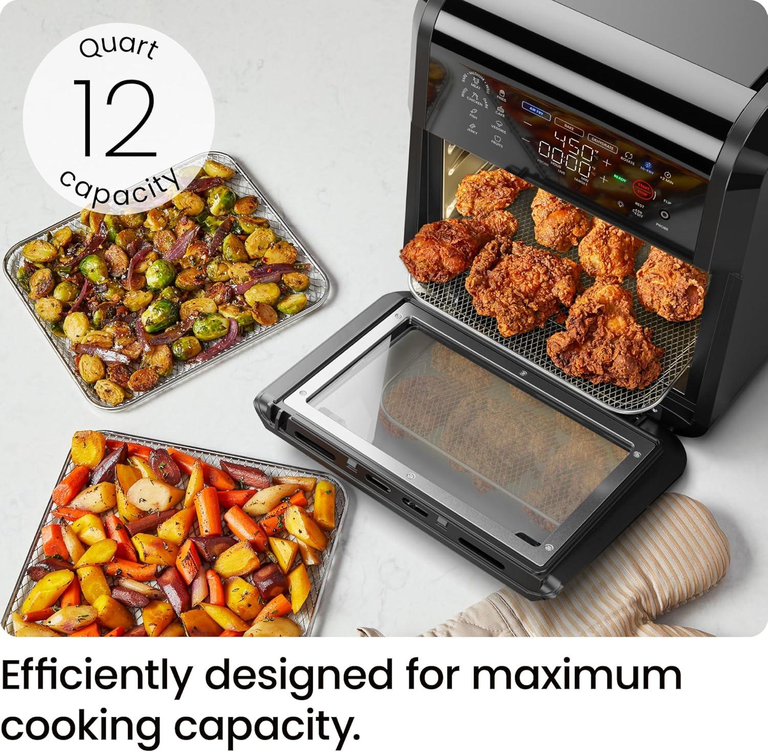 Chefman ExactTemp 12 qt Air Fryer, Black - Automatic Shutoff, Digital Display