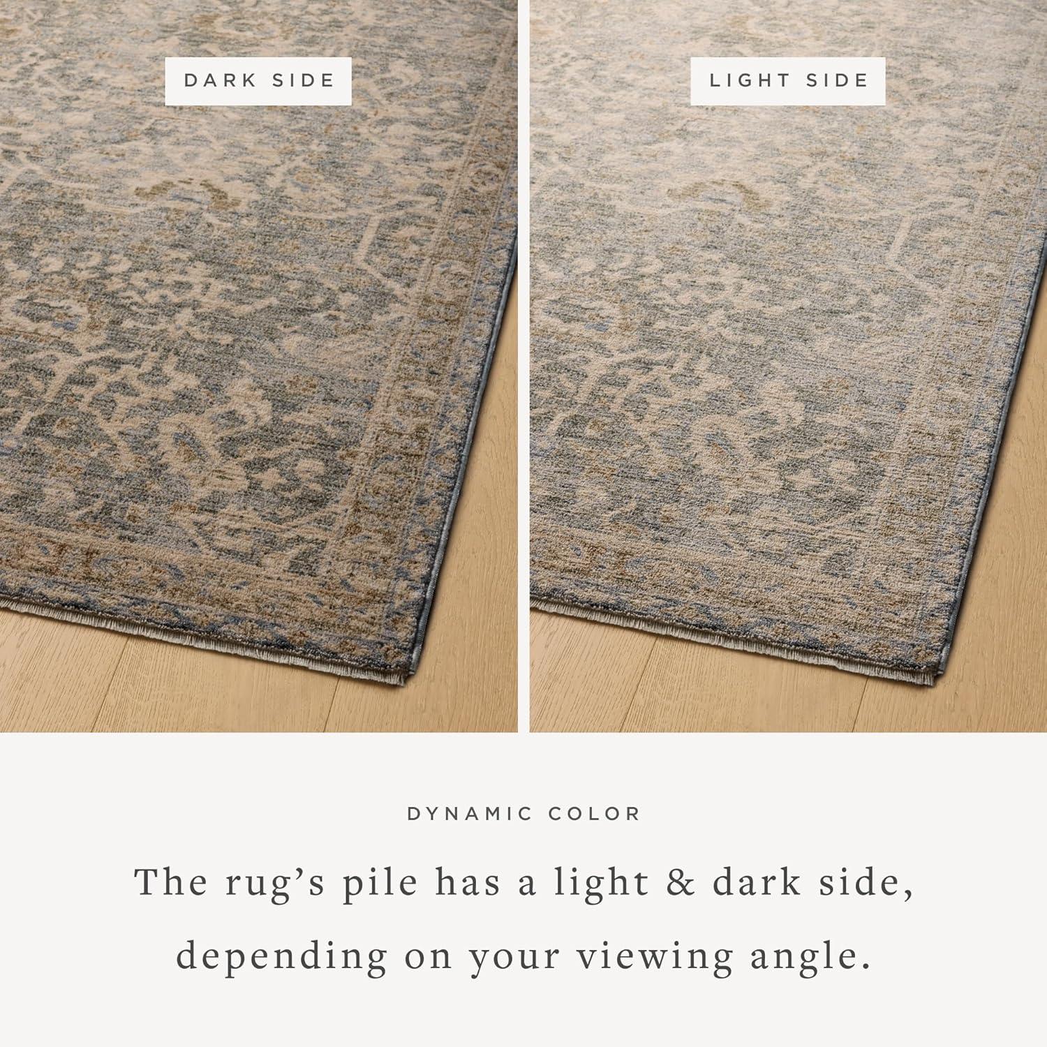 Junie I Rug Magnolia Home by Joanna Gaines x Loloi - Blue and Natural / 6'7" x 9'10"