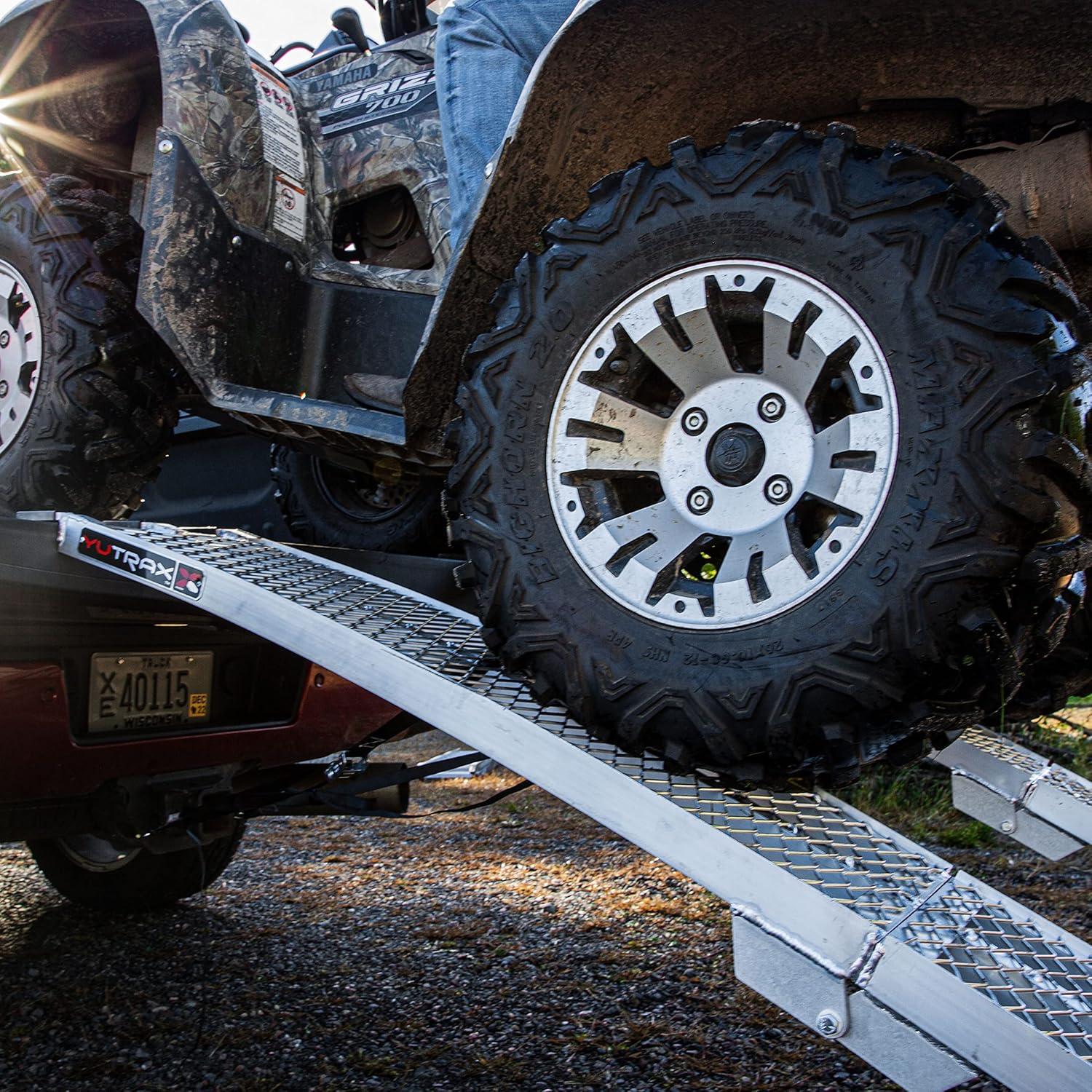 Yutrax TX107 XL Folding Arch Ramps - Pair - 12in.x89in. Open, 12in.x44.5in. Closed