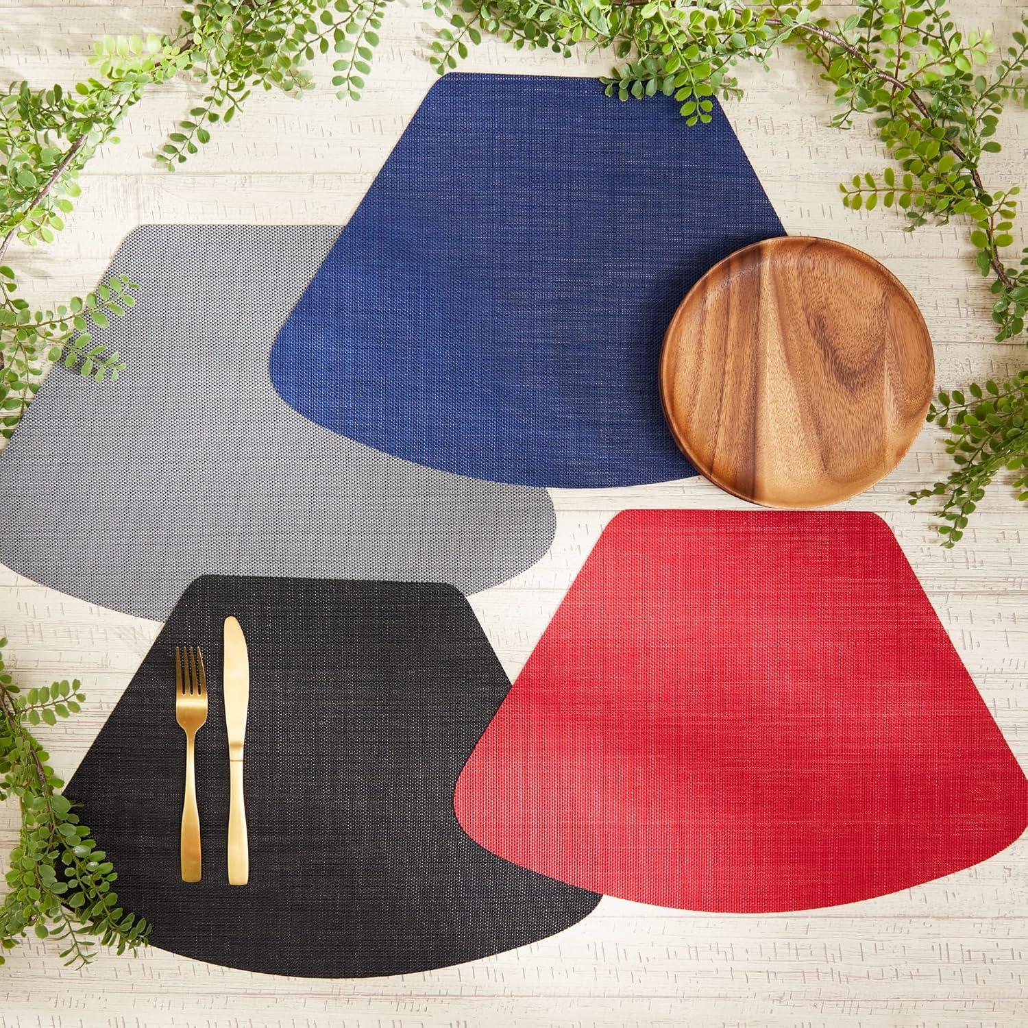 Black Solid Wedge Table Placemat (Set of 6)