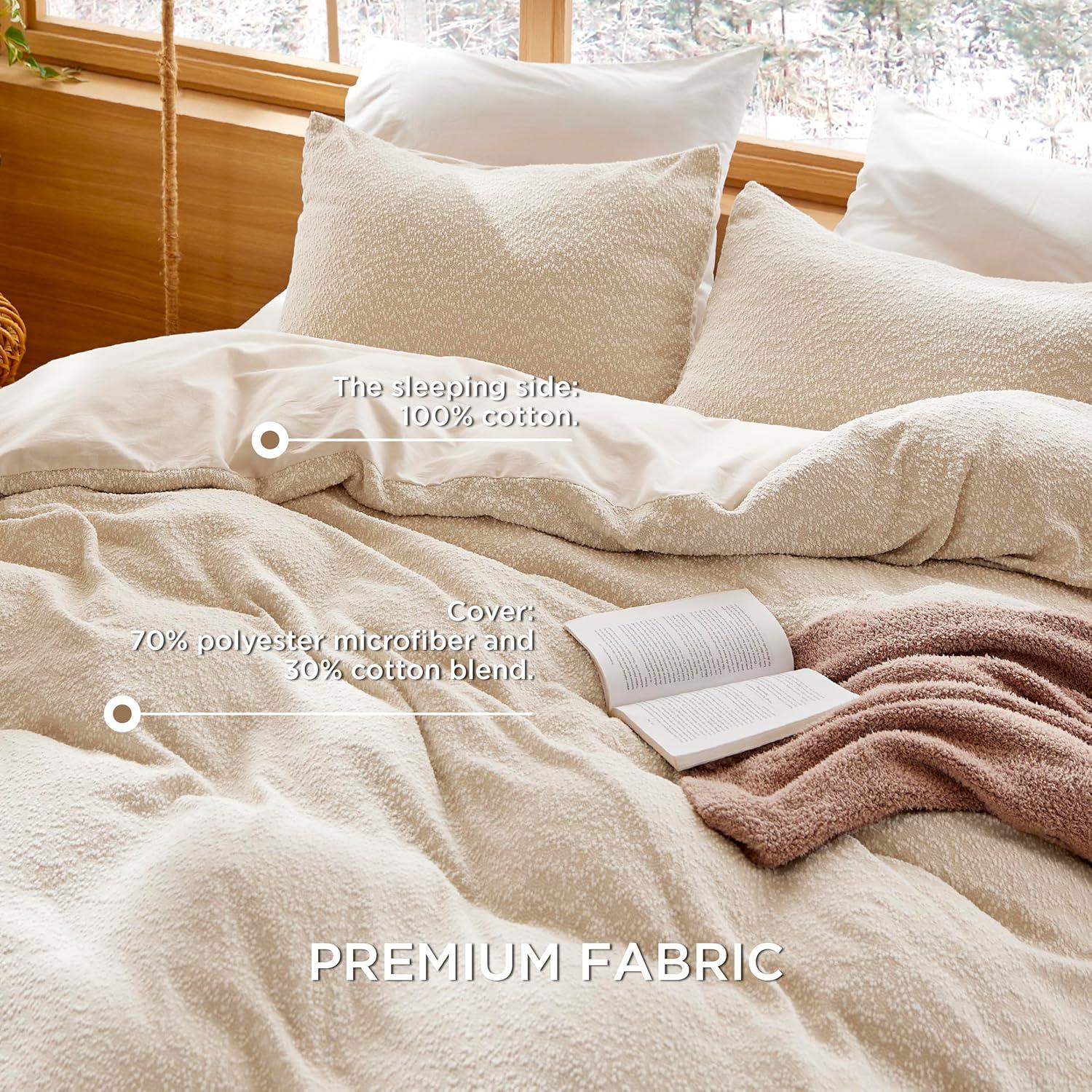 Bedsure | 3Pcs Tufted Boho Farmhouse Shabby Chic Embroidery Comforter Set
