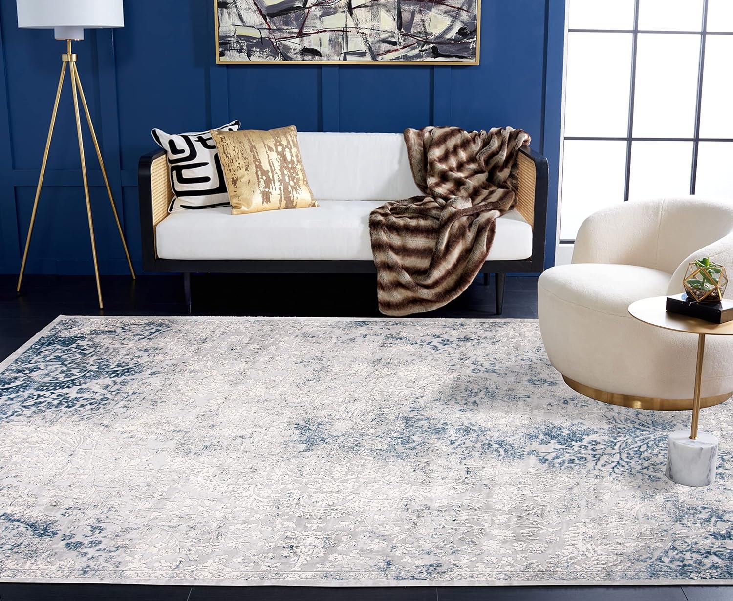 Invista INV403 Power Loomed Area Rug - Grey/Blue - 8'x10' - Safavieh.