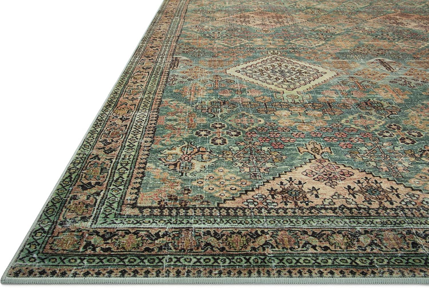 Sinclair III Rug by Magnolia Home by Joanna Gaines x Loloi - Turquoise and Multi / 7'6" x 9'6"