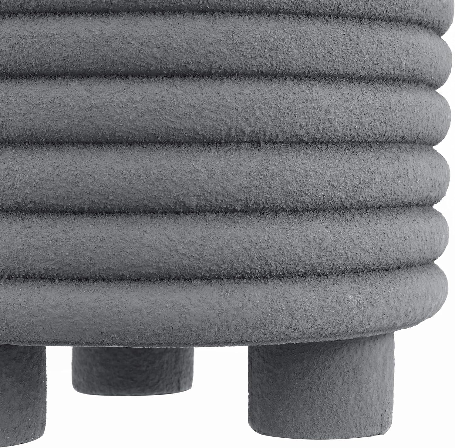 Evans 18" Minimalist Modern 3-Legged Drum Accent Table, Gray Frosted - JONATHAN Y