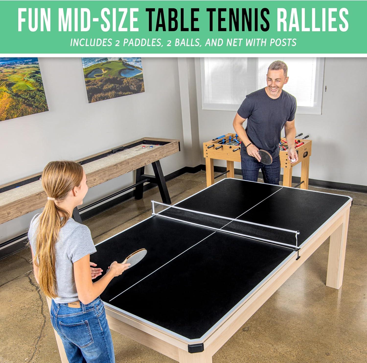 Gosports 7 Ft 3-in-1 Multi Game Pool Table Set with Dining Top, and Table Tennis Game