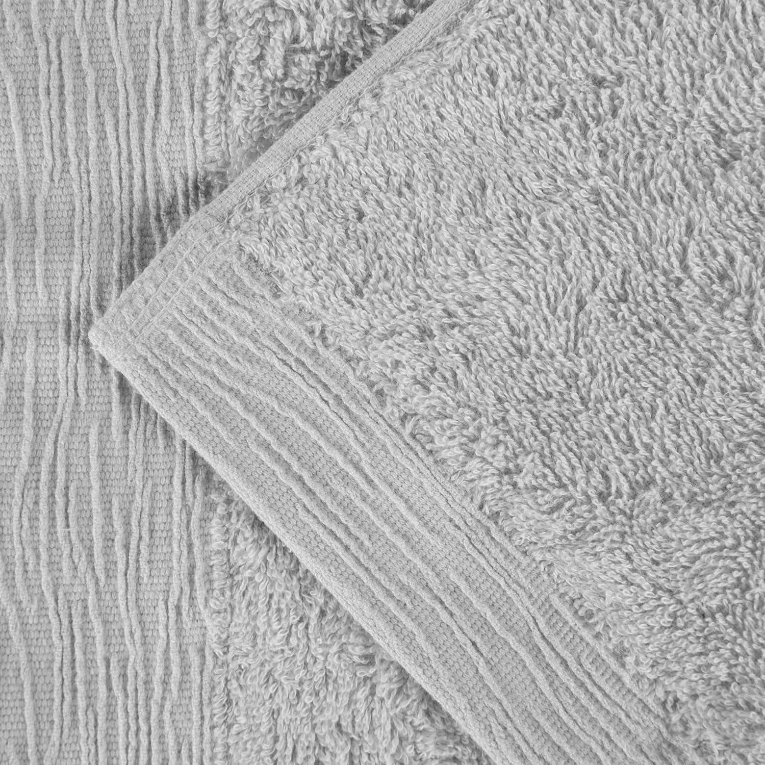 Superior Rayon from Bamboo Soft Modern 12-Piece Towel Set, Platinum