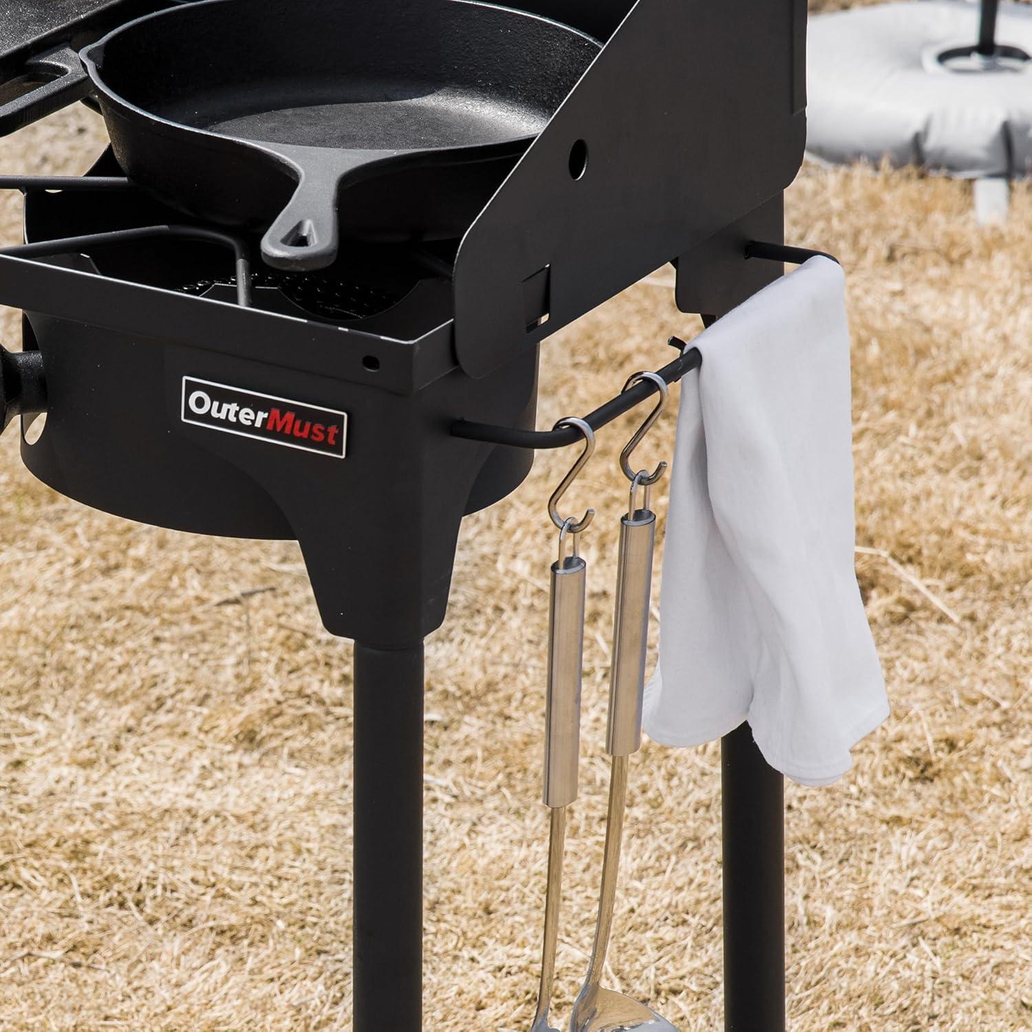 Black Double Burner Outdoor Propane Stove