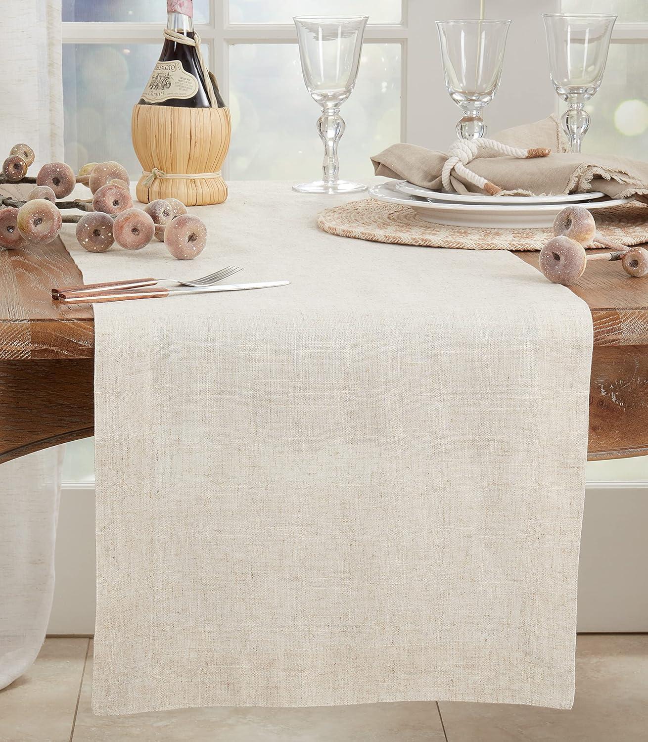 Saro Lifestyle Table Runner With Plain Hemstitched Design