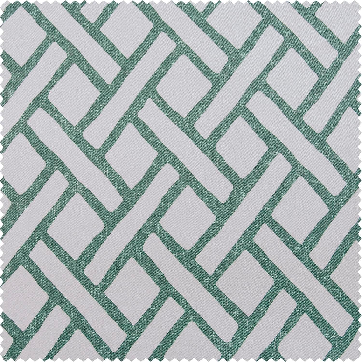 HPD Half Price Drapes Printed Cotton Room Darkening Tie Up Curtains for Windows - 46 x 63 Roll Up Balloon Curtain for Living Room, Kitchen (1 Panel), PRCT-TUD215A-63, Garden Path Slate Blue