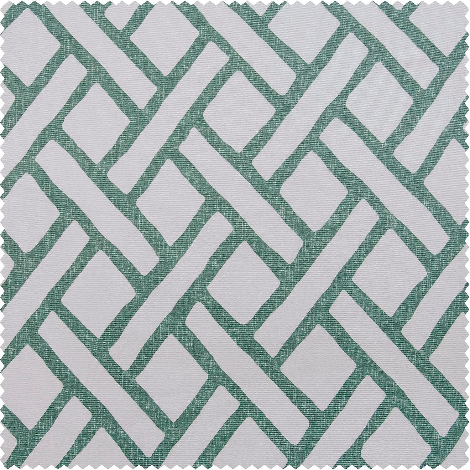 HPD Half Price Drapes Printed Cotton Room Darkening Tie Up Curtains for Windows - 46 x 63 Roll Up Balloon Curtain for Living Room, Kitchen (1 Panel), PRCT-TUD215A-63, Garden Path Slate Blue