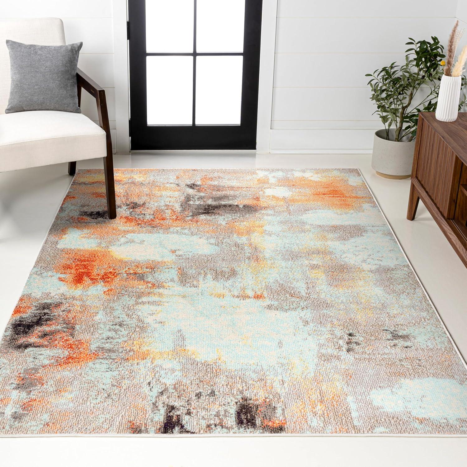 JONATHAN Y Contemporary POP Modern Abstract Vintage Cream/Orange 5 ft. x 8 ft. Area Rug