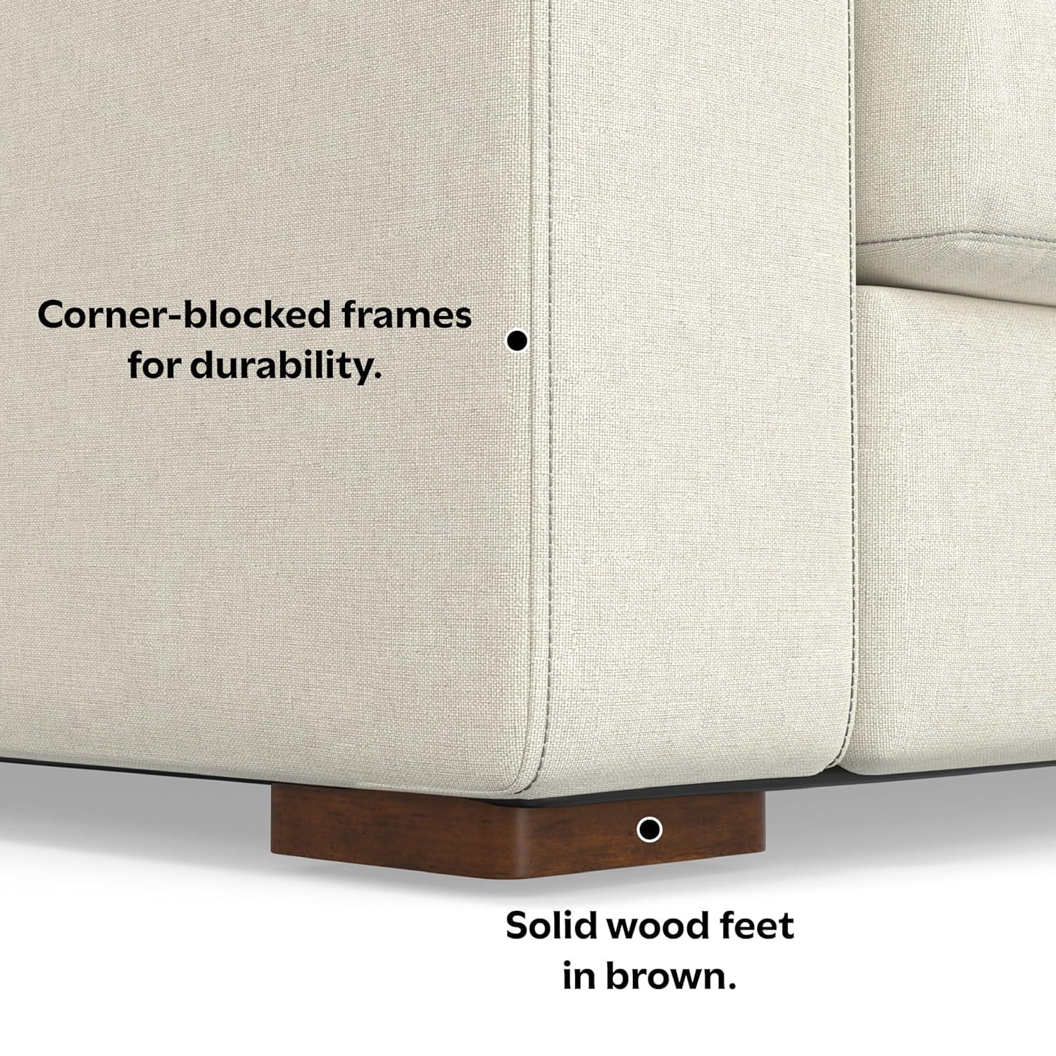 Charlie 96" Beige Performance Fabric Deep Seater Sofa