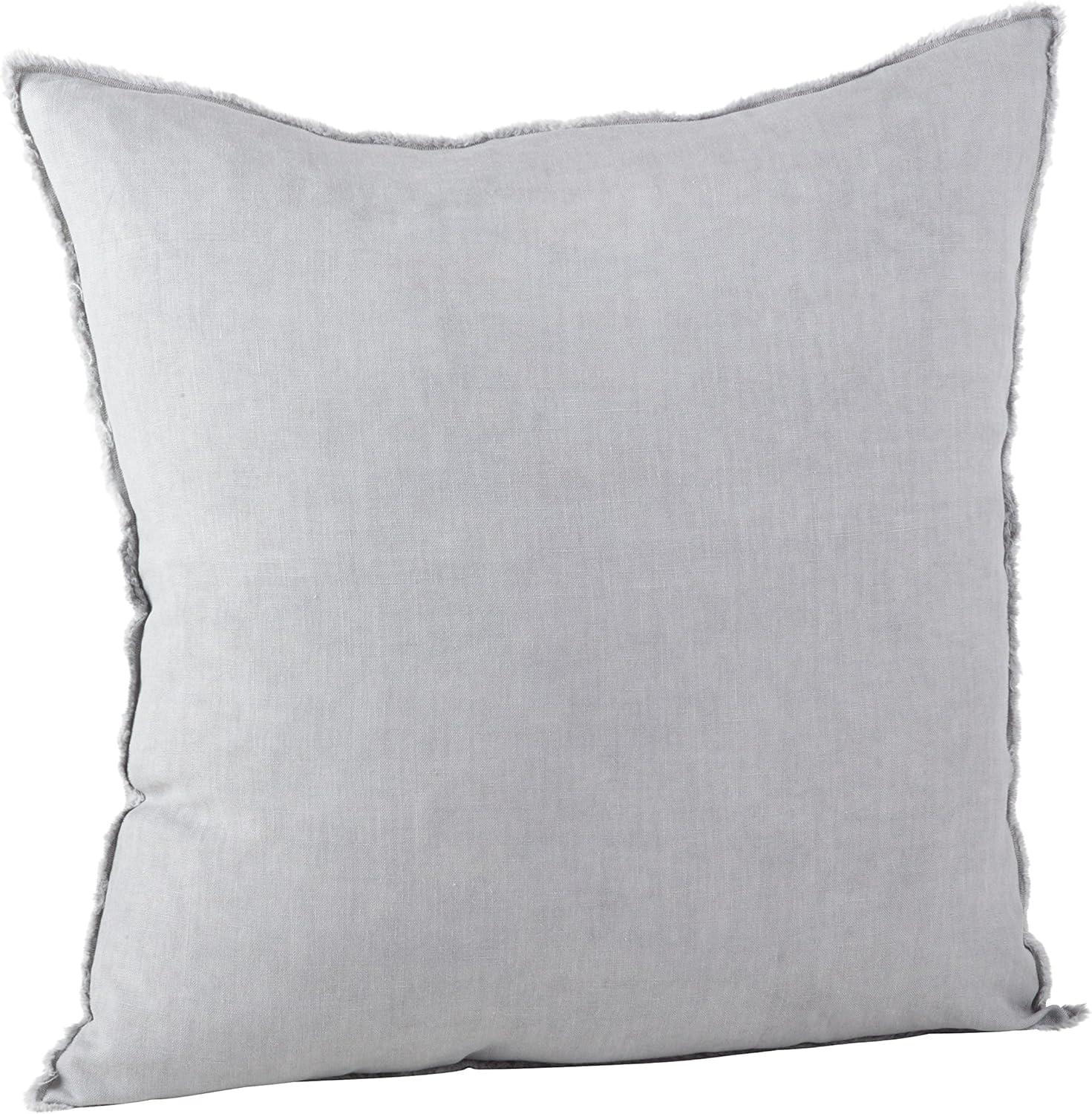 20"x20" Oversize Fringed Design Linen Square Throw Pillow - Saro Lifestyle