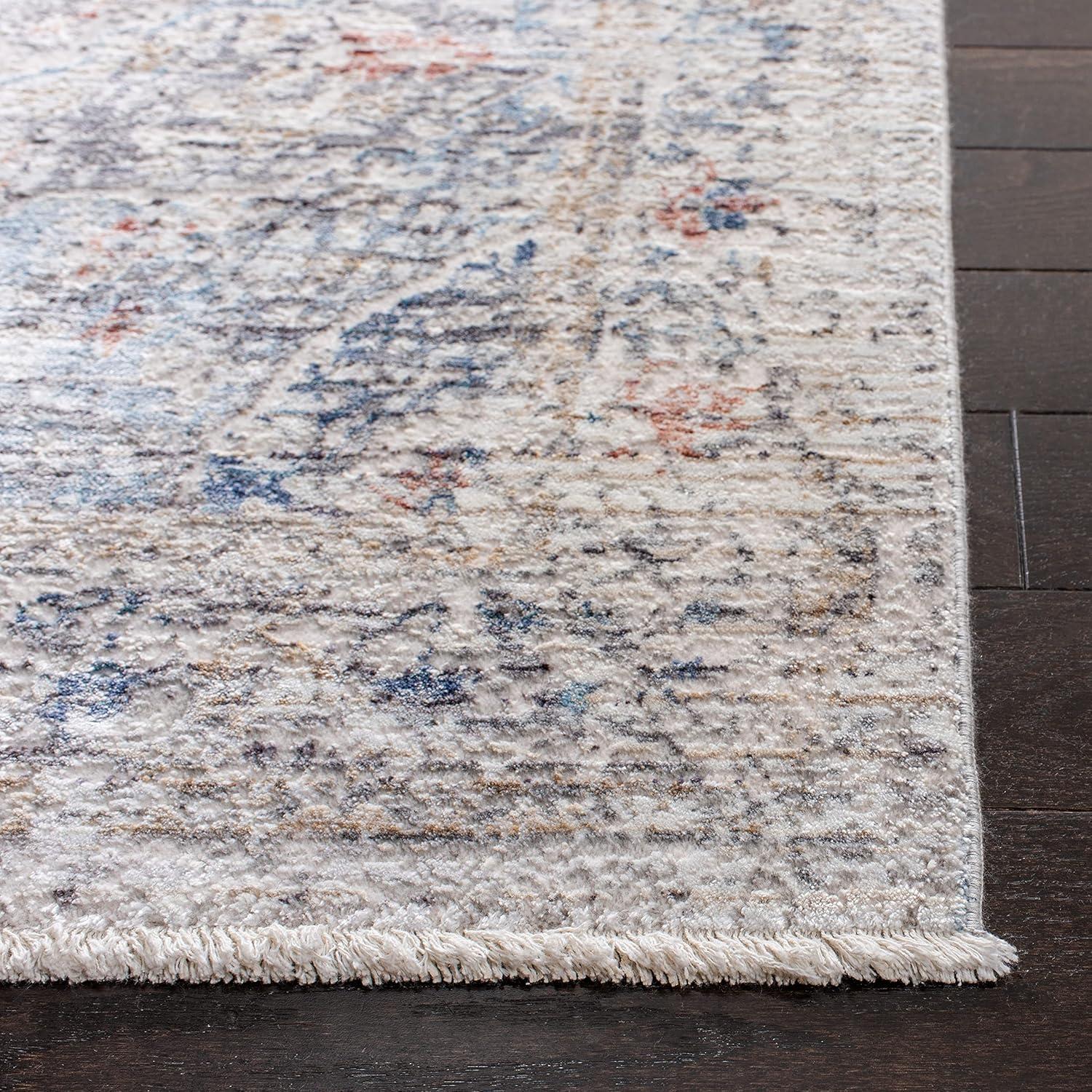 Gray and Multi Hand-Knotted Wool Viscose Area Rug