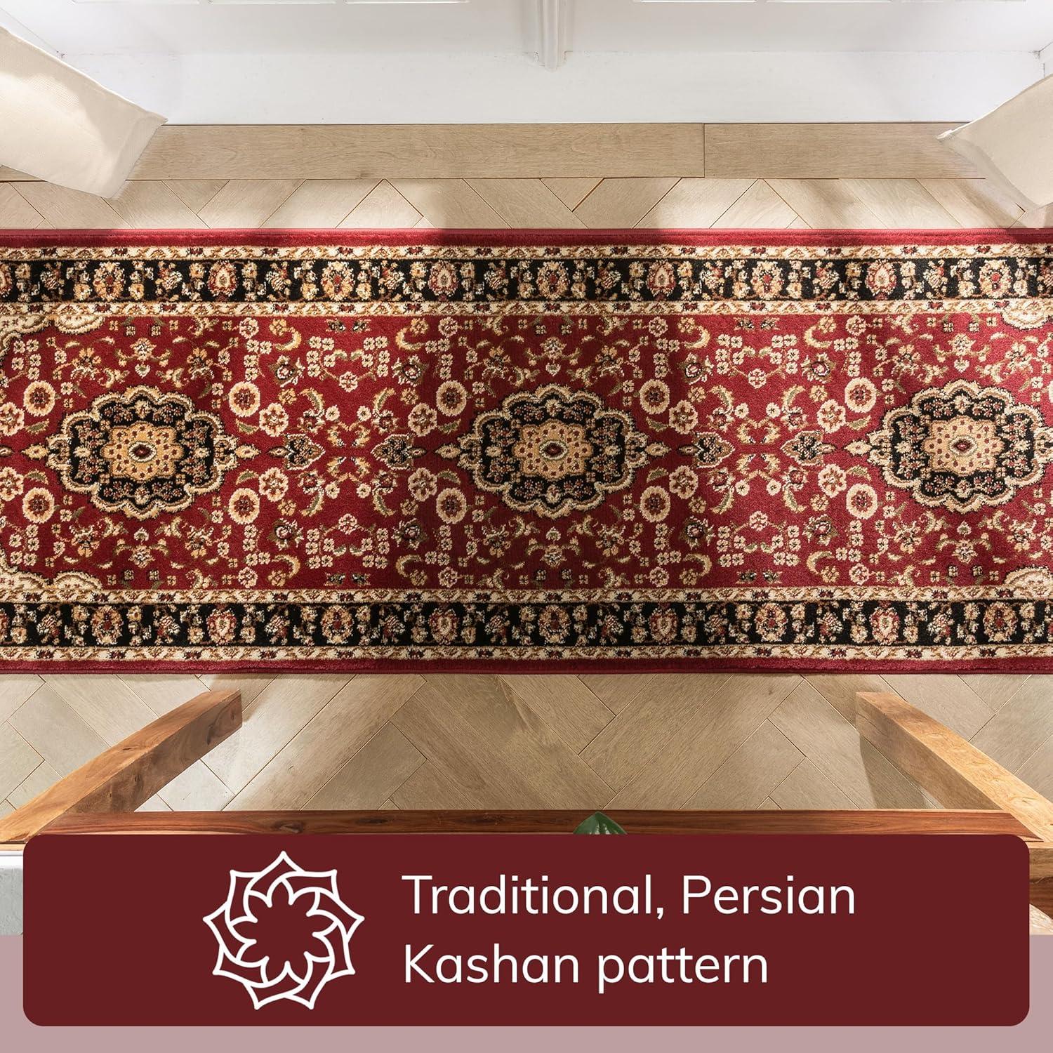 Noble Medallion Red Persian Floral Oriental Formal Traditional Rug 2x7 ( 2'3" x 7'3" Runner ) Easy to Clean Stain Fade Resistant Shed Free Modern Contemporary Transitional Soft Living Dining