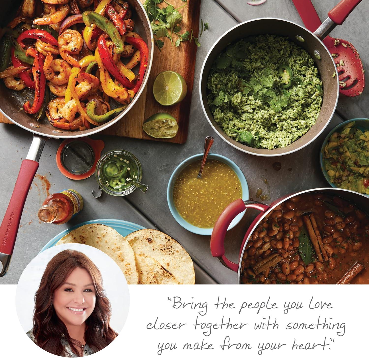 Rachael Ray Red 10-Piece Nonstick Aluminum Cookware Set