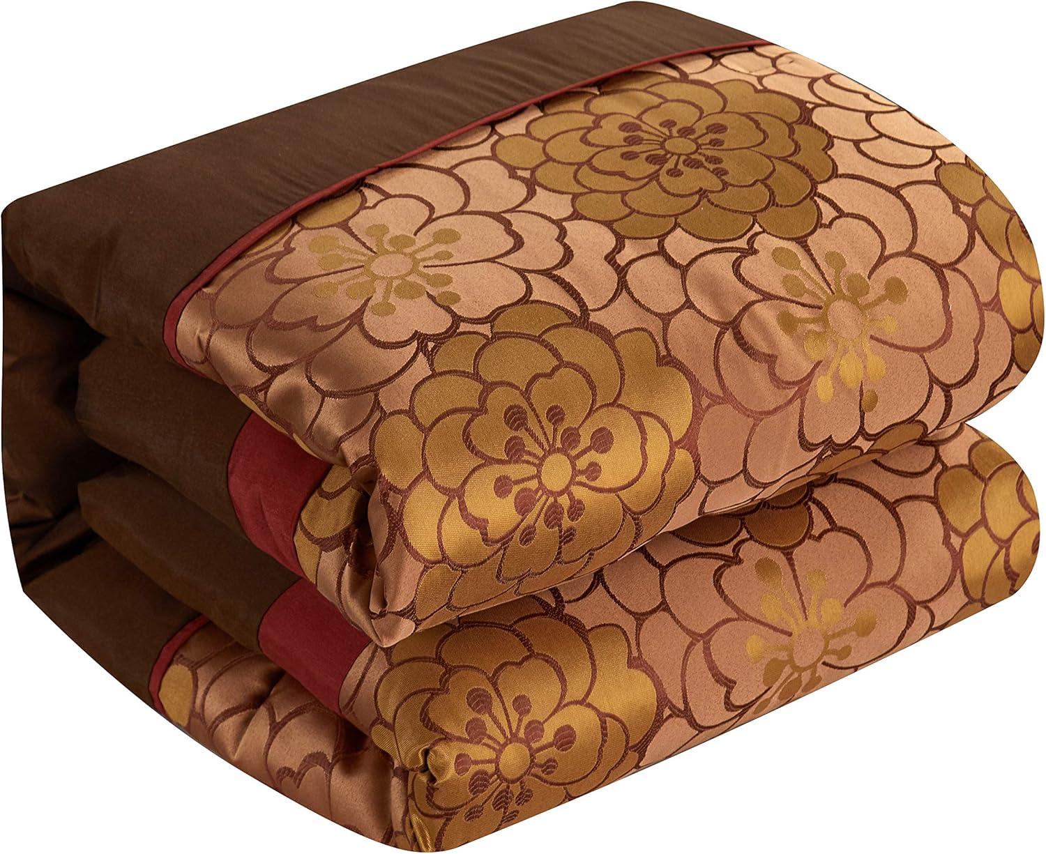 Nanshing America, Inc Sibyl 7 Piece Jacquard Comforter Set