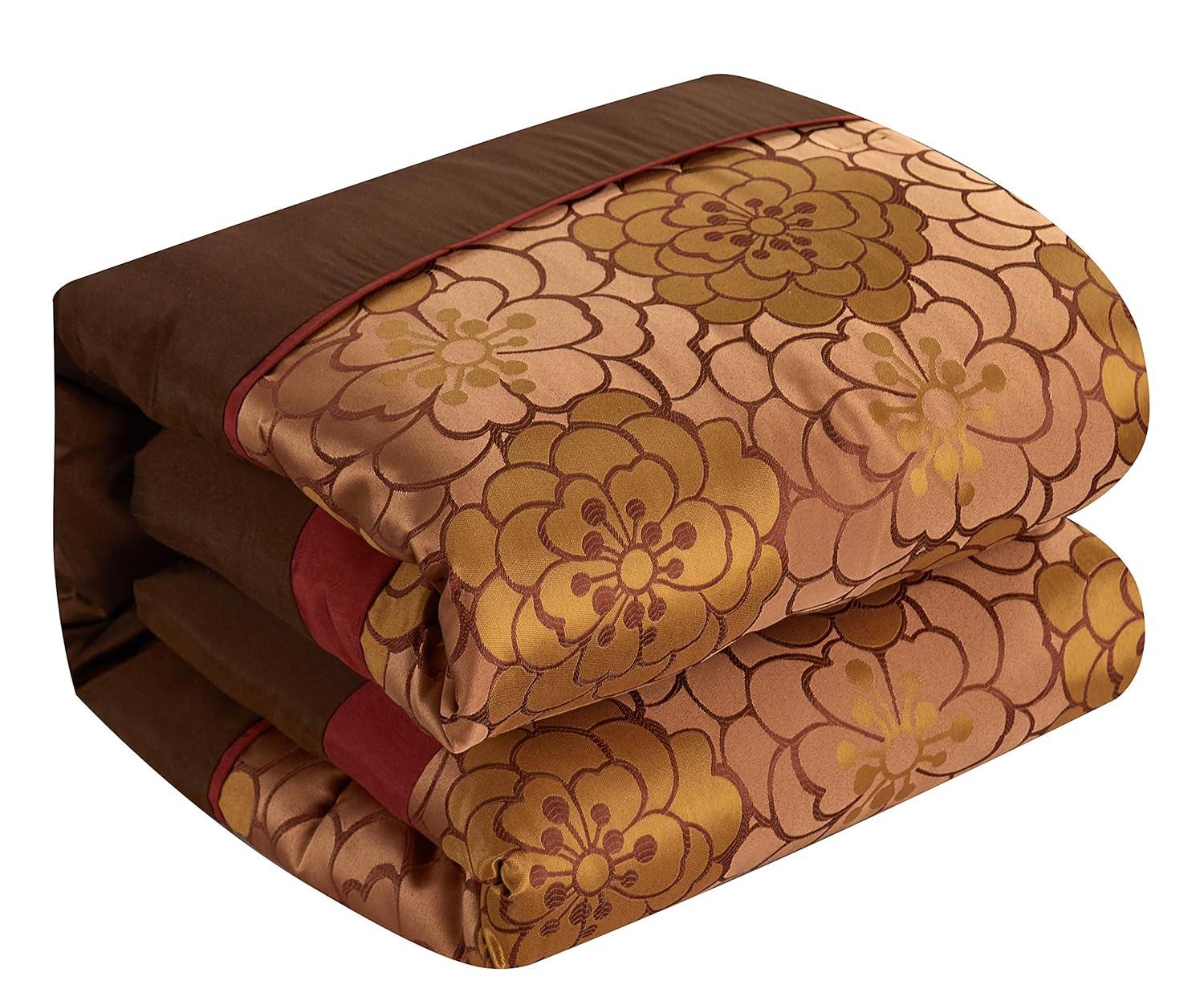 Nanshing America, Inc Sibyl 7 Piece Jacquard Comforter Set