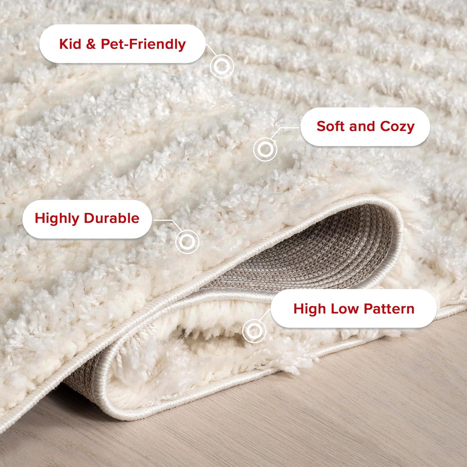 Nuloom Gloria Abstract 8x10 Shag Indoor Area Rug for Living Room Bedroom Dining Room Nursery Kitchen, Beige