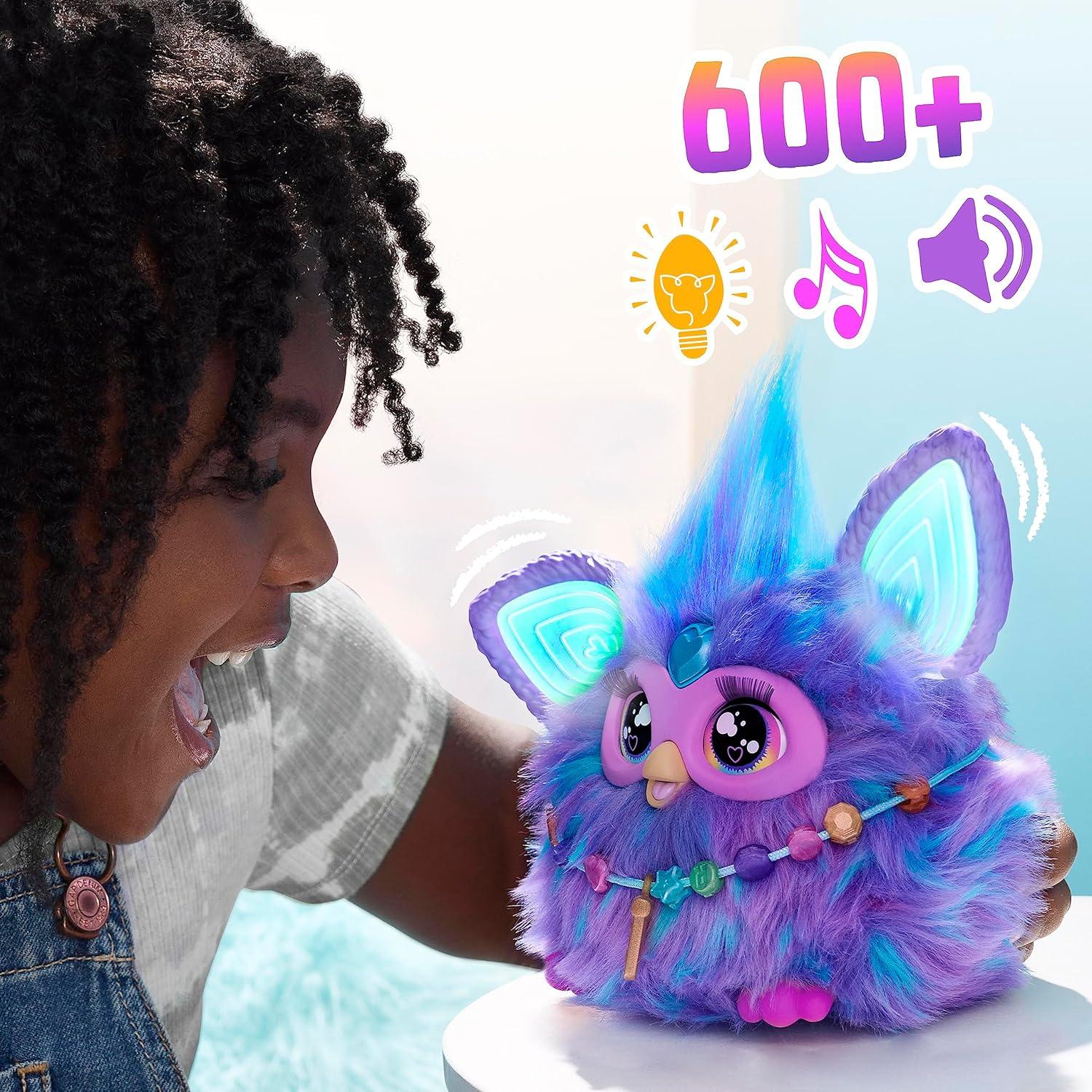 Furby Purple Plush Toy, Voice Activated, 15 Fashion Accessories, Interactive Toys, Ages 6+