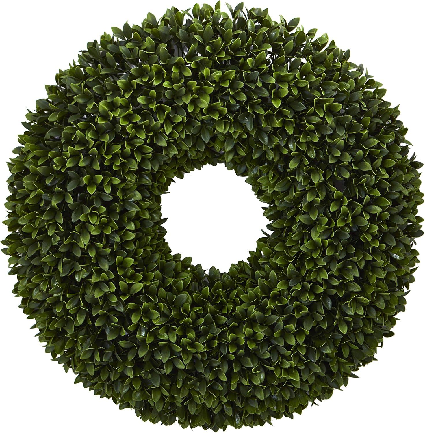 Tiny Green Boxwood Artificial Wreath for Holiday Decor