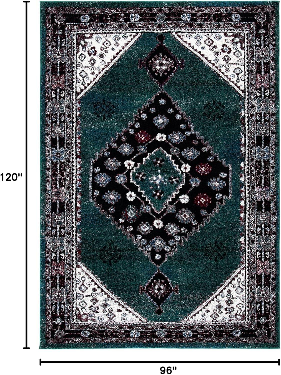 Vintage Hamadan VTH202 Power Loomed Area Rug - Green/Black - 8'x10' - Safavieh.