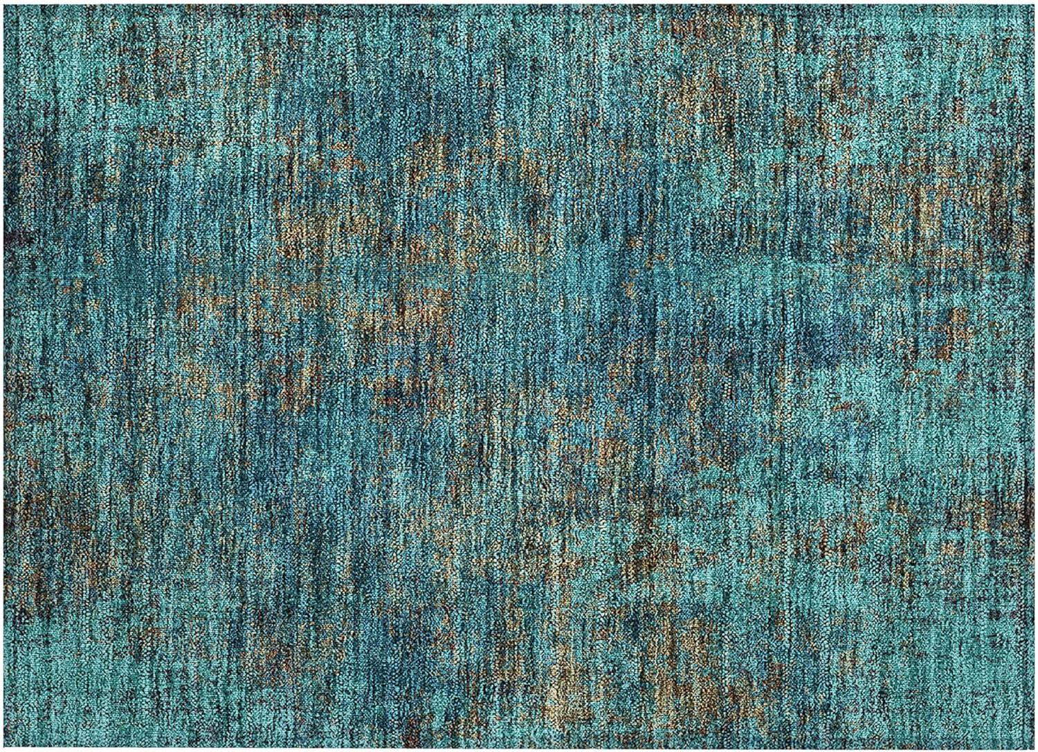 Addison Rugs Chantille ACN940 Teal 1'8" x 2'6" Indoor Outdoor Area Rug, Easy Clean, Machine Washable, Non Shedding, Bedroom, Entry, Living Room, Dining Room, Kitchen, Patio Rug