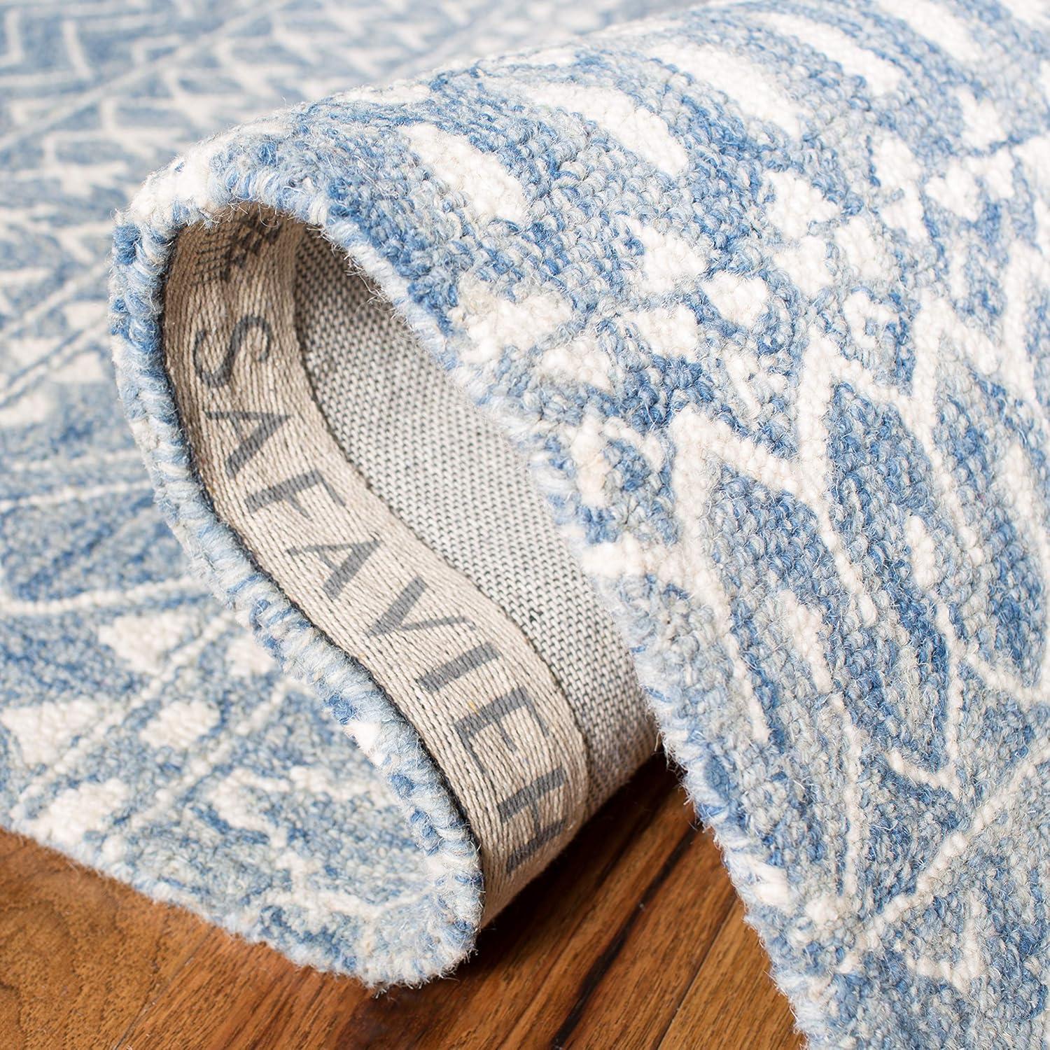 Micro-Loop MLP502 Hand Tufted Indoor Area Rug - Blue/Ivory - 8'x10' - Safavieh