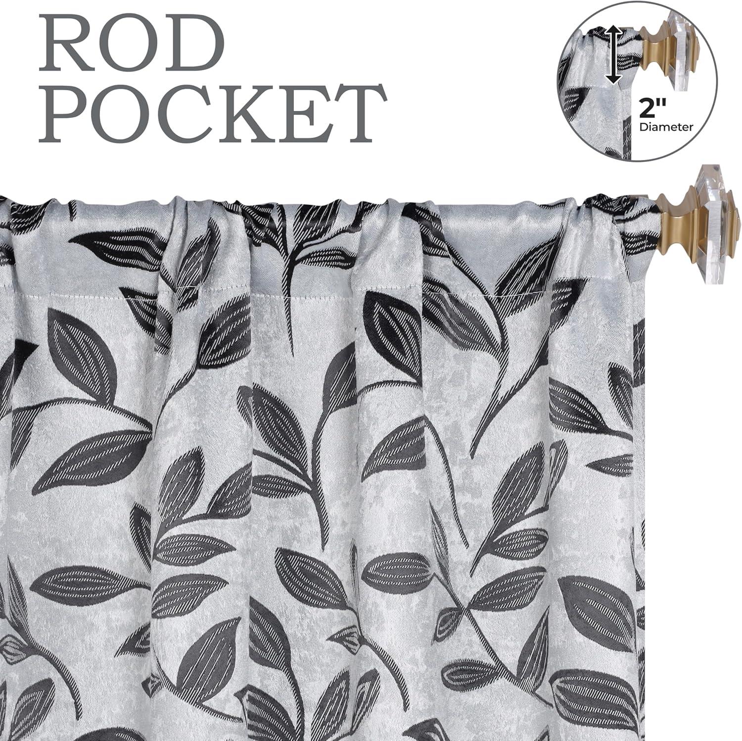 Superior Modern Bohemian Leaves Polyester Machine Washable Room Darkening Blackout Curtains by Superior (Set of 2)