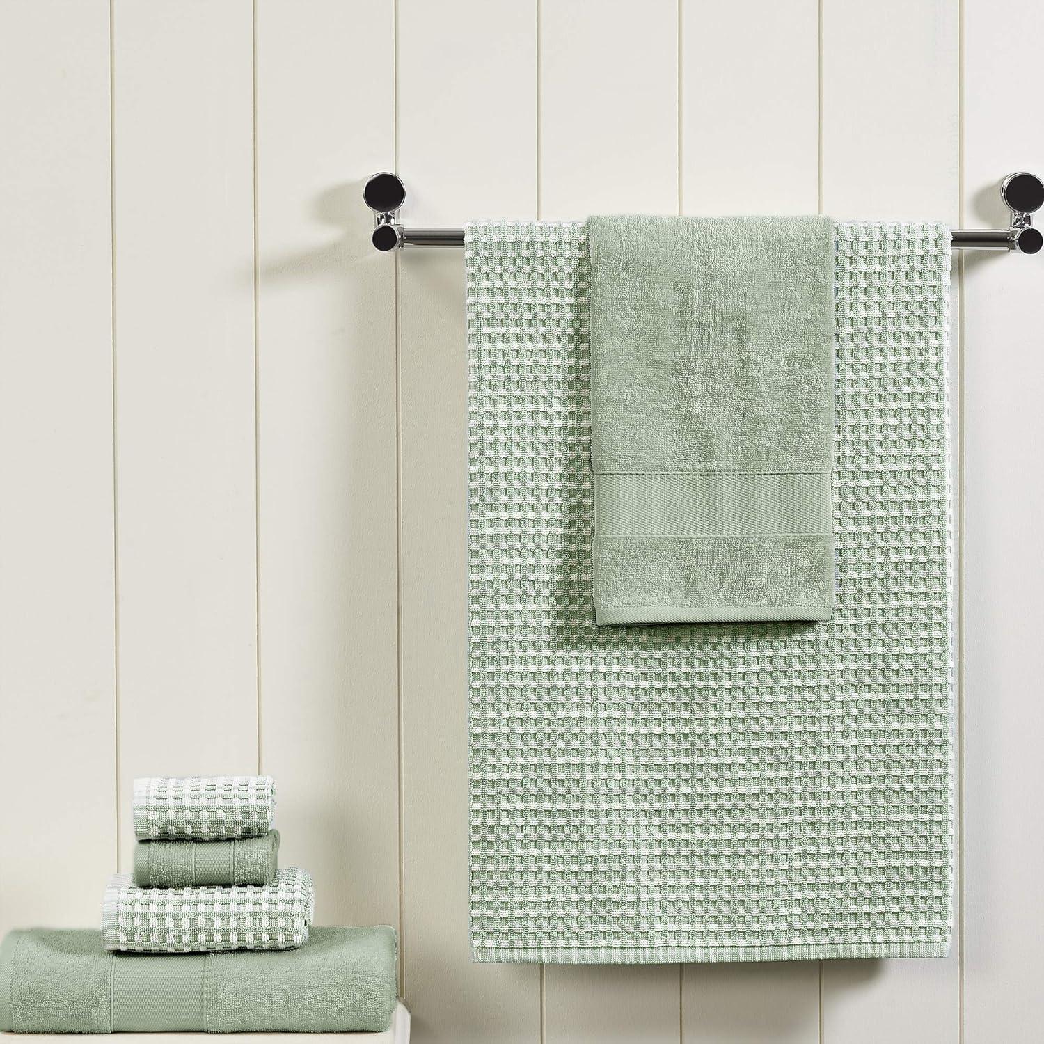 Modern Threads 6 Piece Yarn Dyed Jacquard Towel Set, Cobblestone.