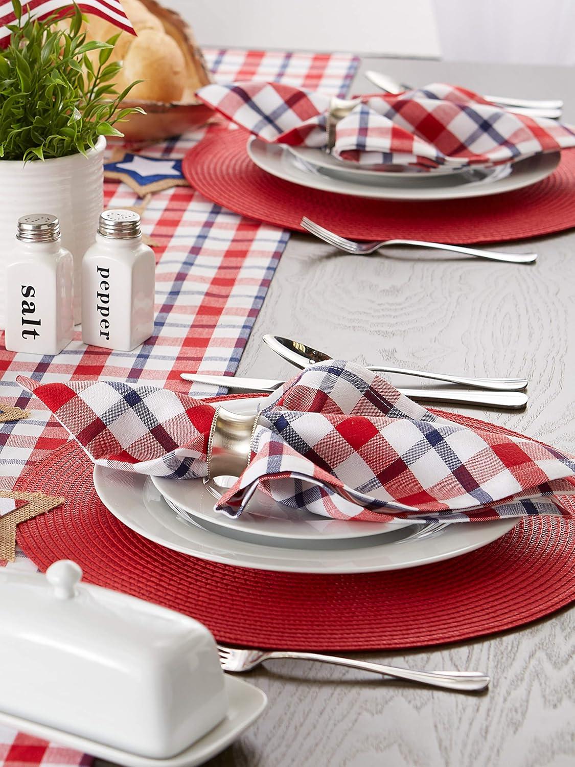 DII 6 Piezas de Algodón Moderno Americano a Cuadros Textiles de Cocina en Multicolor