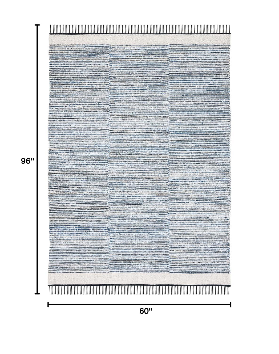 Kilim KLM310 Hand Woven Area Rug - Blue/Ivory - 5'x8' - Safavieh.