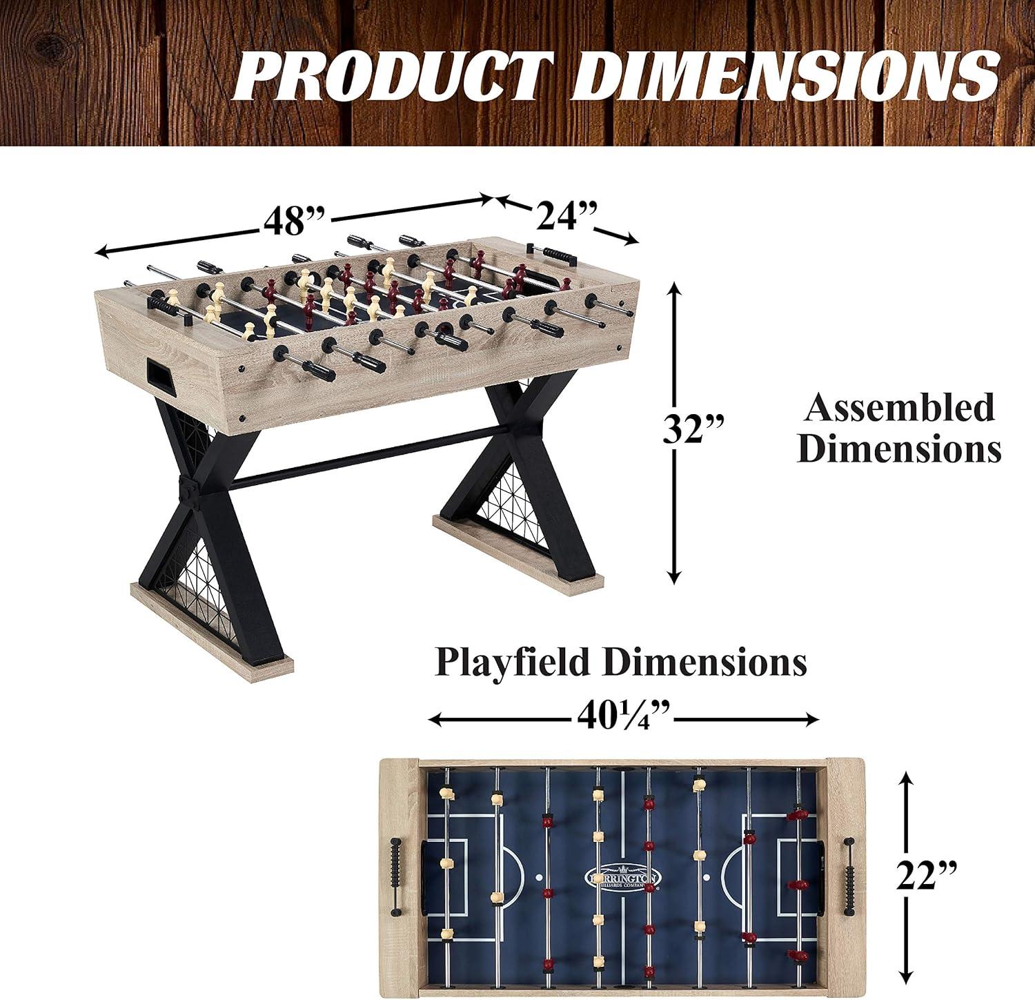 Brooks 48" Wood-Grain Foosball Table with Black X Legs