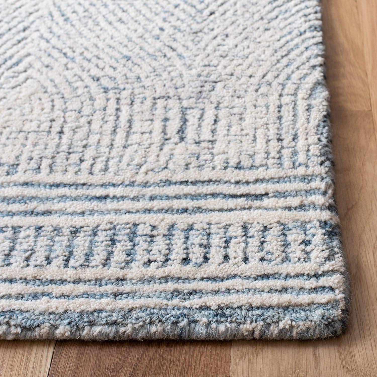 Abstract ABT340 Handmade Indoor Accent Rug - Ivory/Blue - 3'x5' - Safavieh