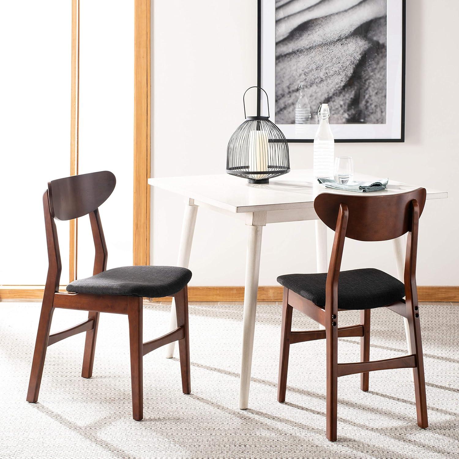Lucca Retro Dining Chair (Set of 2) - DCH1001 - Walnut/Black - Safavieh